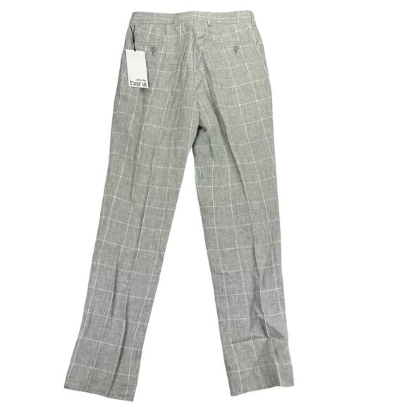 Bar III Mens Slim Fit 100% Linen Suit Pants Gray 30x32 - Picture 3 of 4